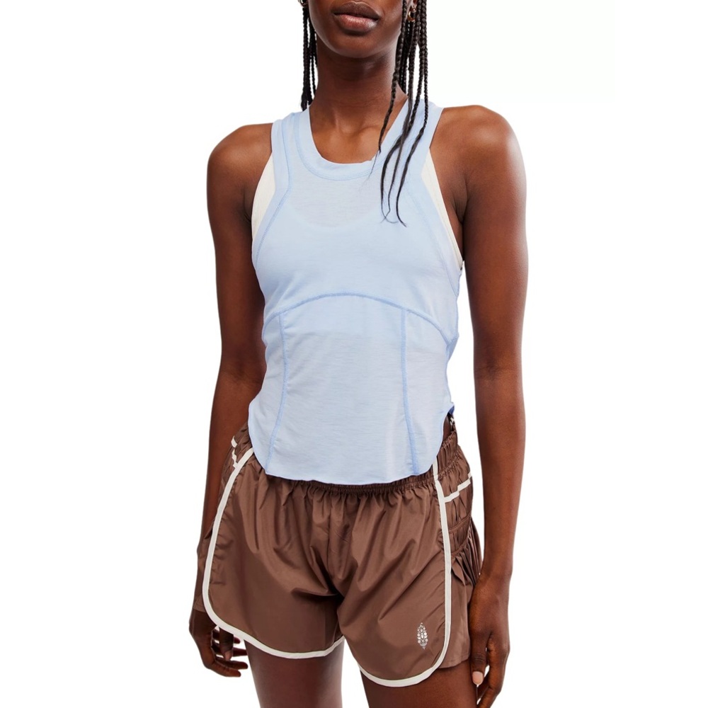 FP Movement by Free People Silver Lining Tempo Tank Blue NWT Excellent